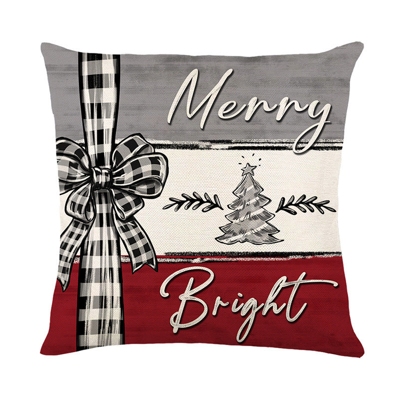 Christmas Cushion Cover Pillowcase Merry Christmas Decor For Home 2024 Xmas Ornament Happy New Year Gift